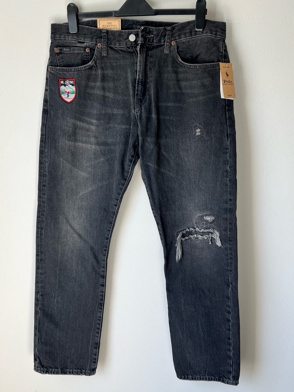 POLO RALPH LAUREN Hampton Straight Distressed Jeans Size 34/32 New!